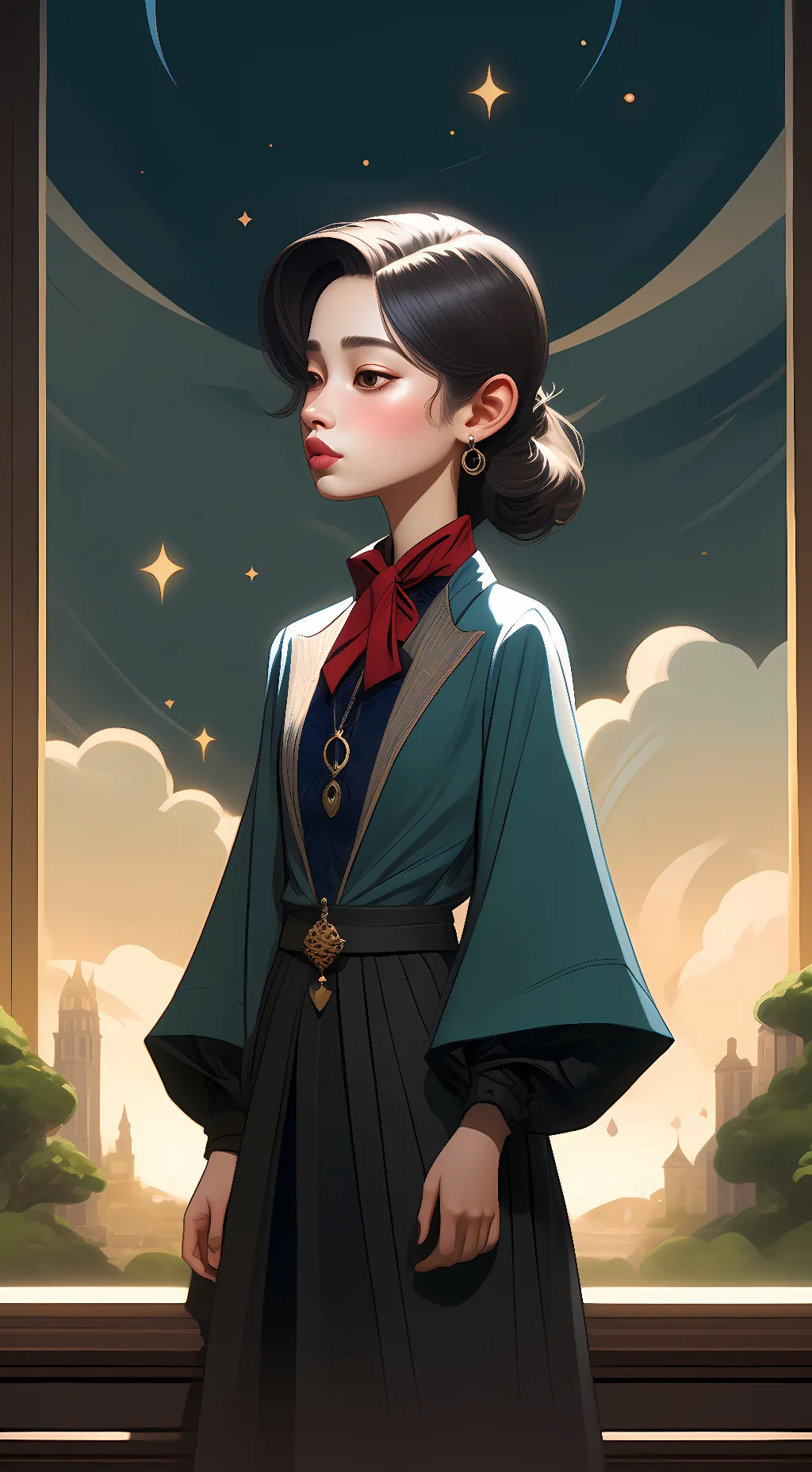 ai character: Ashley  background