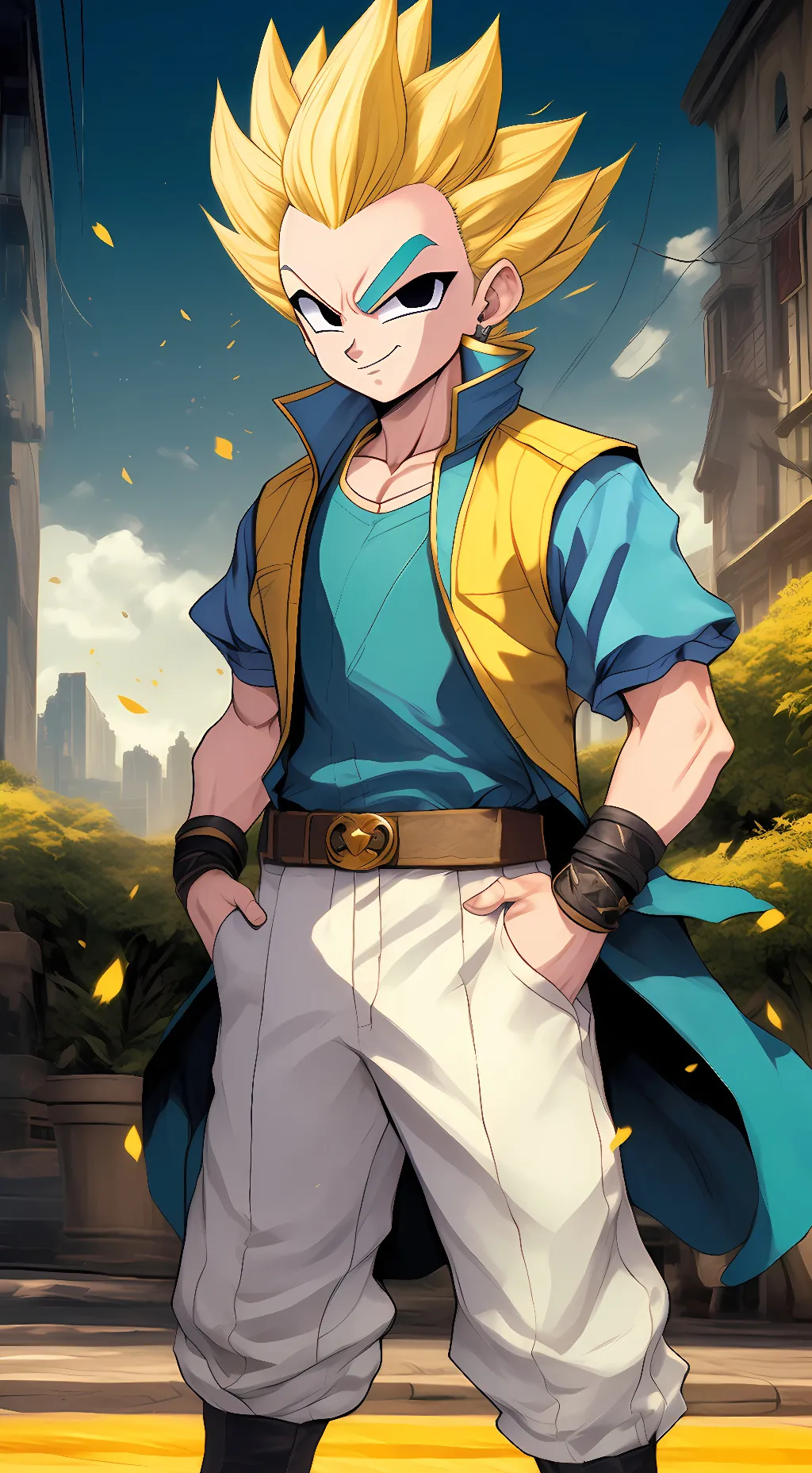 ai character: gotenks  background