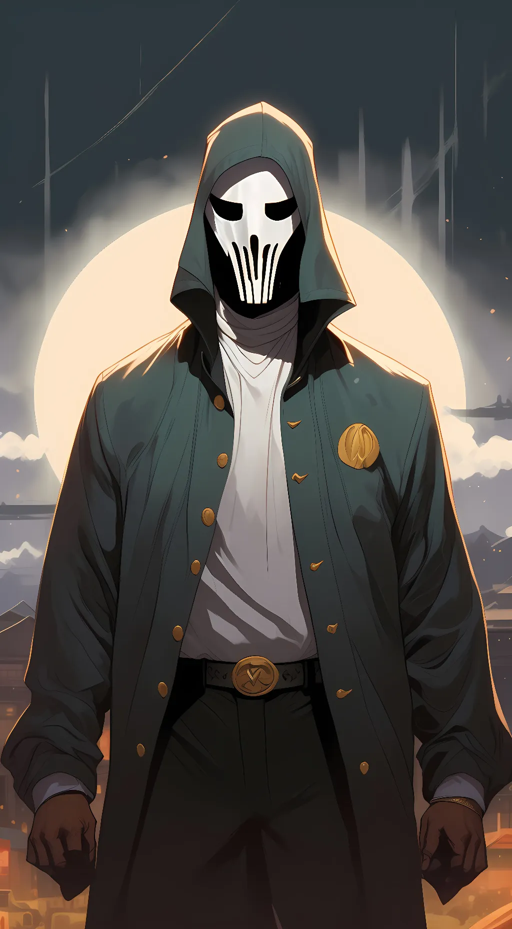 ai character: Ghostface  background