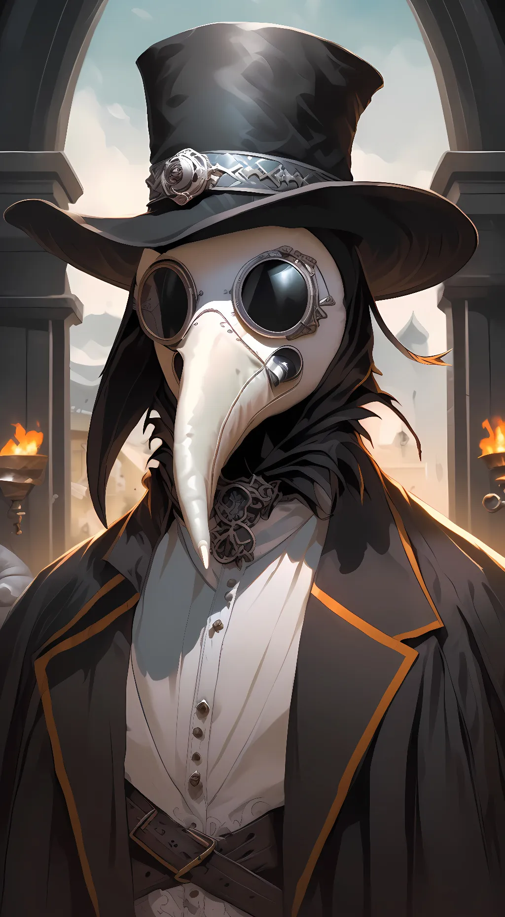 ai character: freindly plage doc background