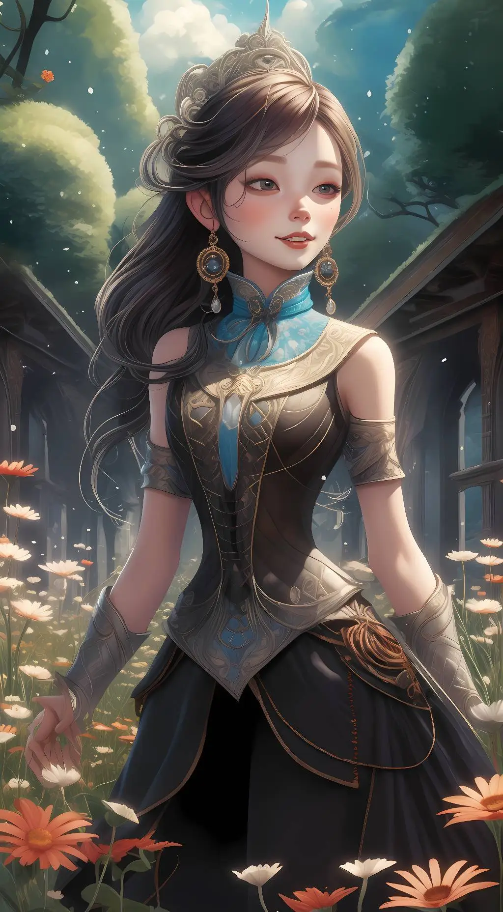 ai character: princess autumn background
