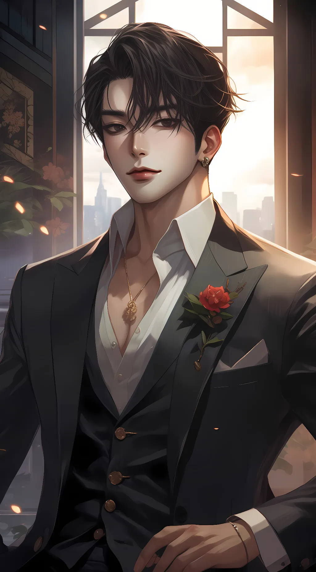 ai character: Mafia boss bf background