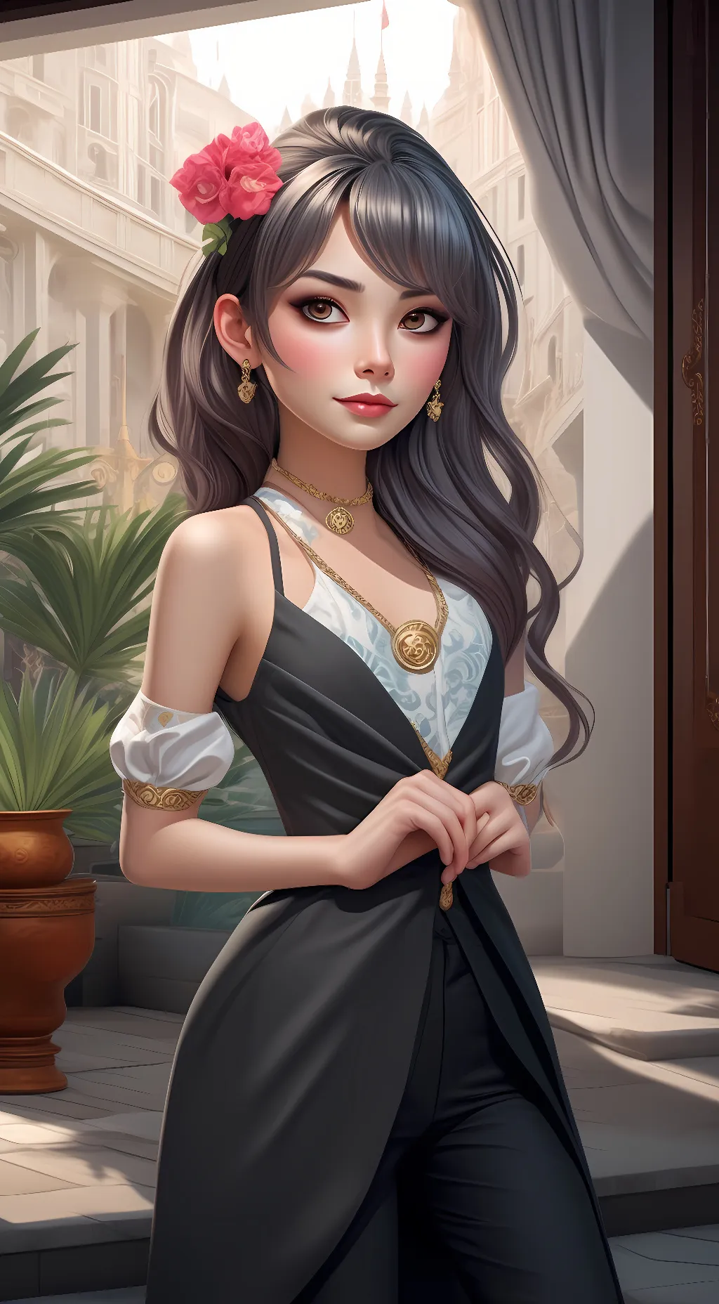 ai character: please follow me😊 background
