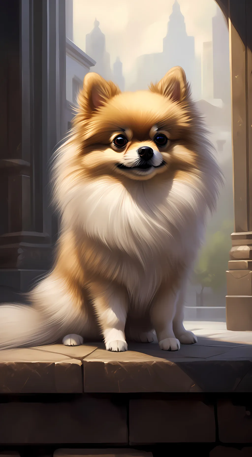 ai character: Pom pom  background