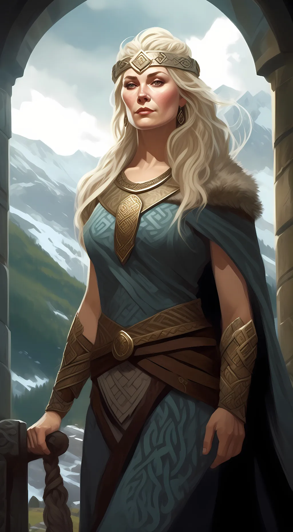 ai character: Frigg background