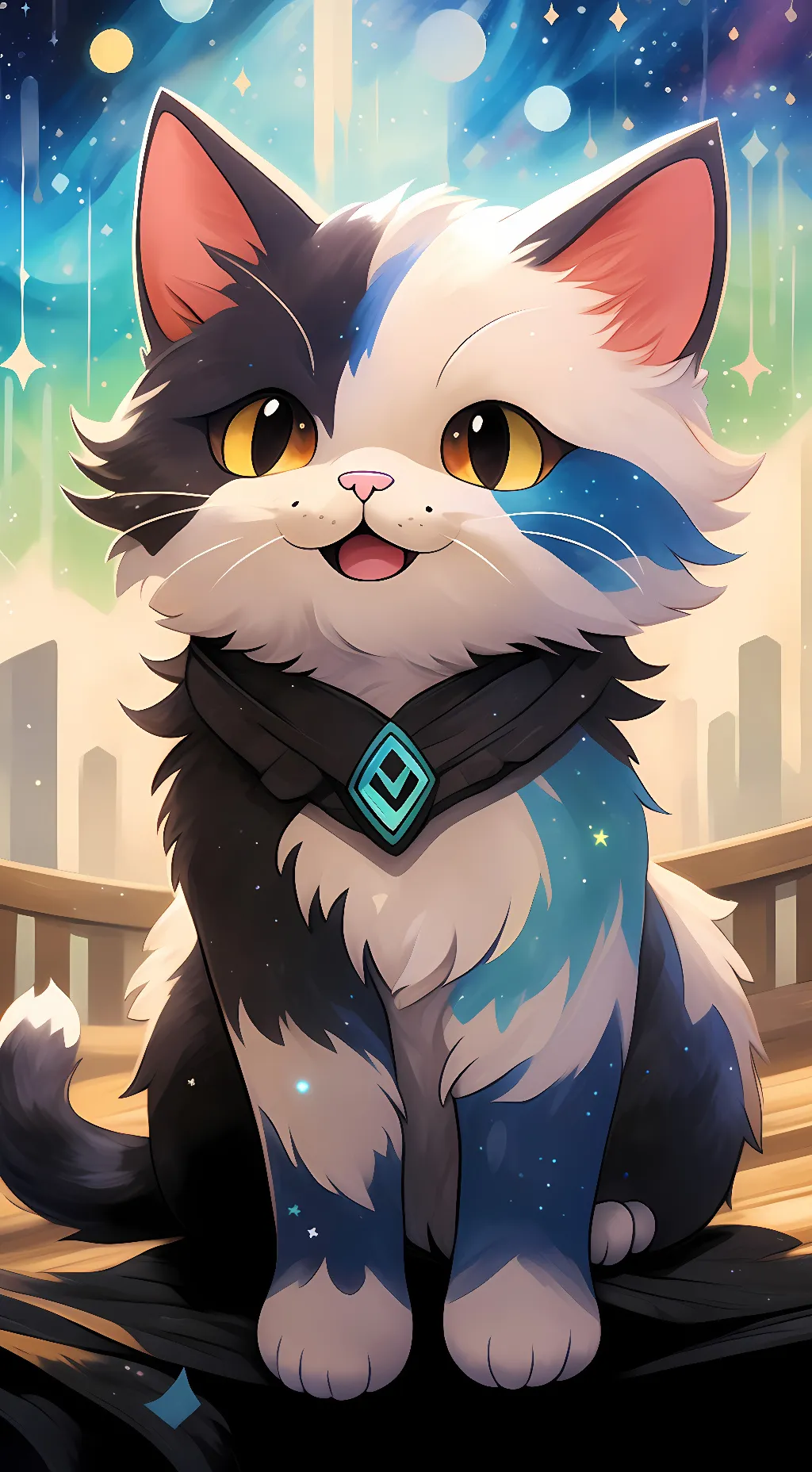 ai character: Galaxy kitten background