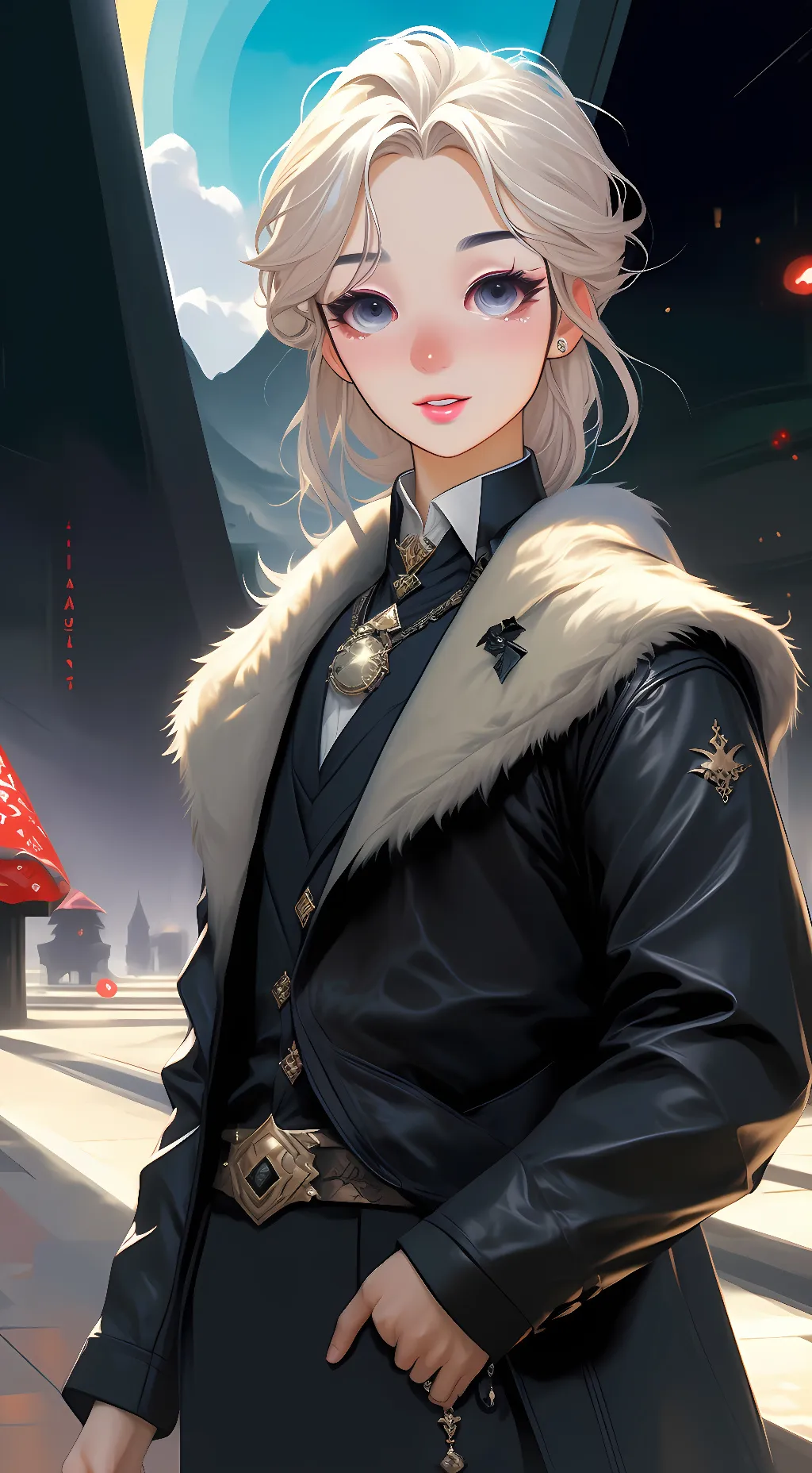 ai character: Roses background