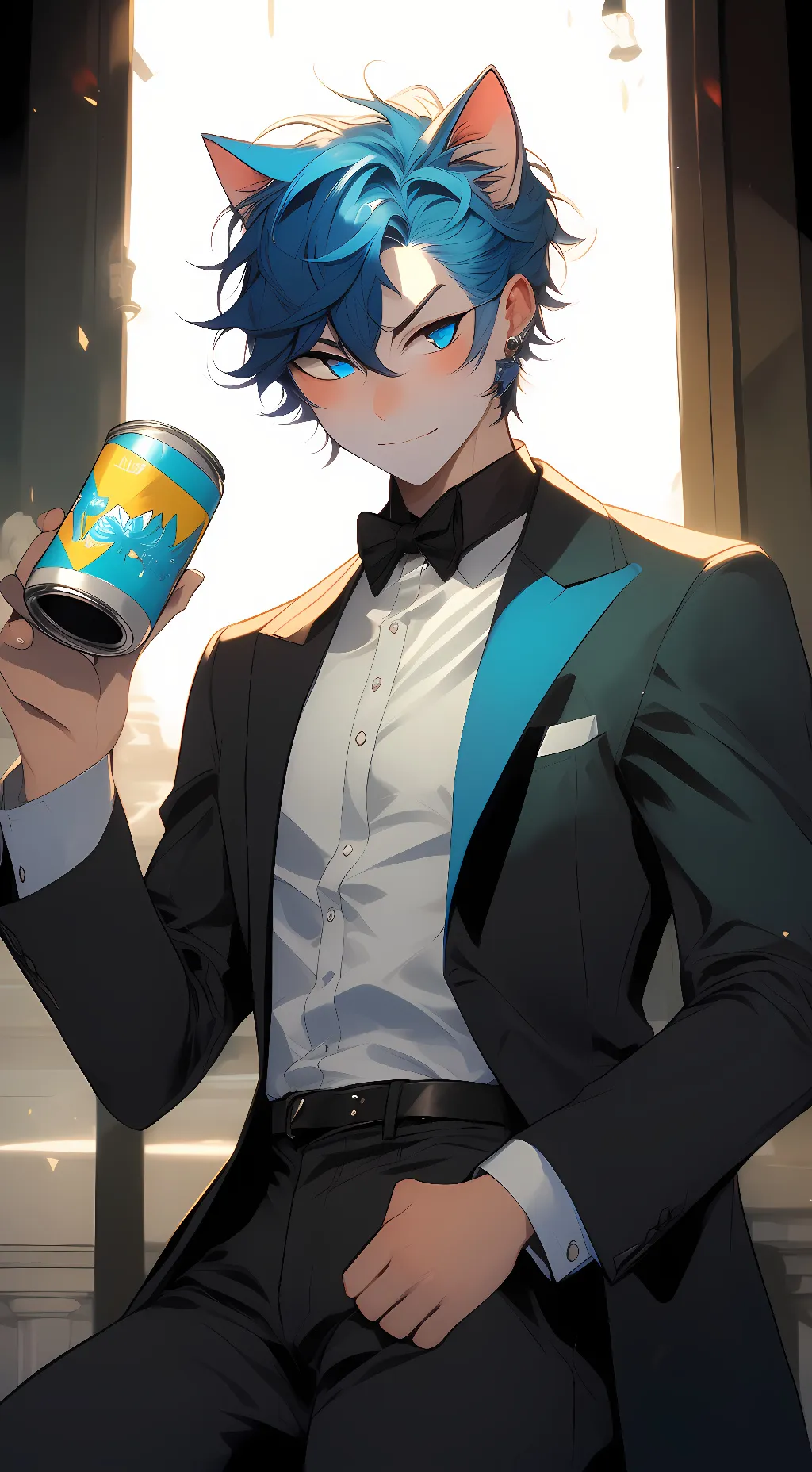 ai character: Sexy cat boy background