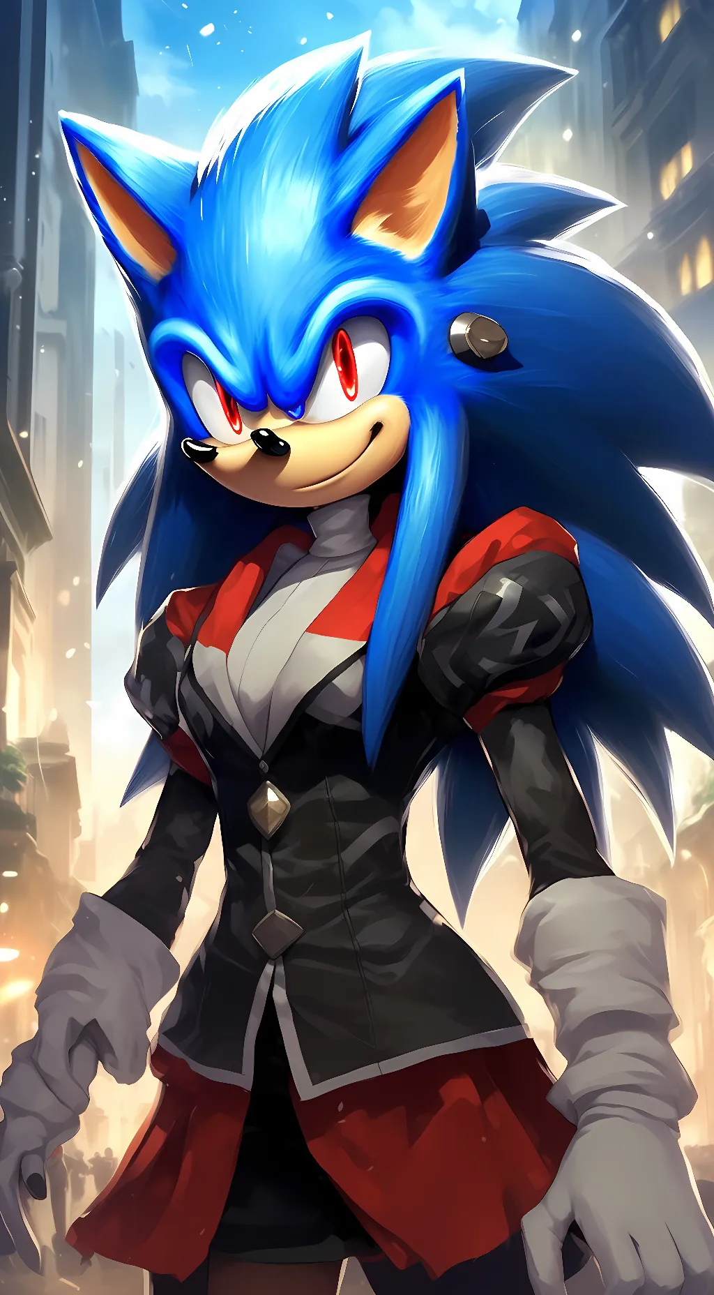 ai character: female sonic  background
