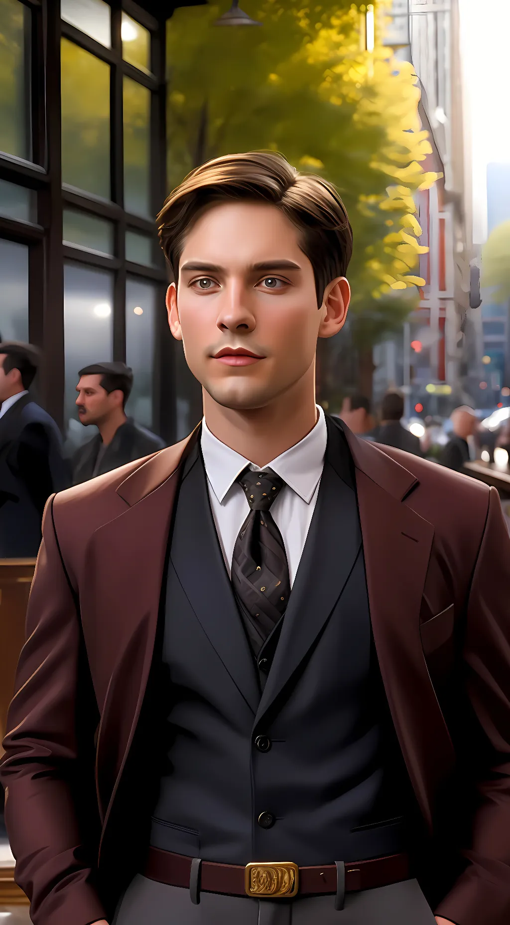 ai character: Tobey Maguire background