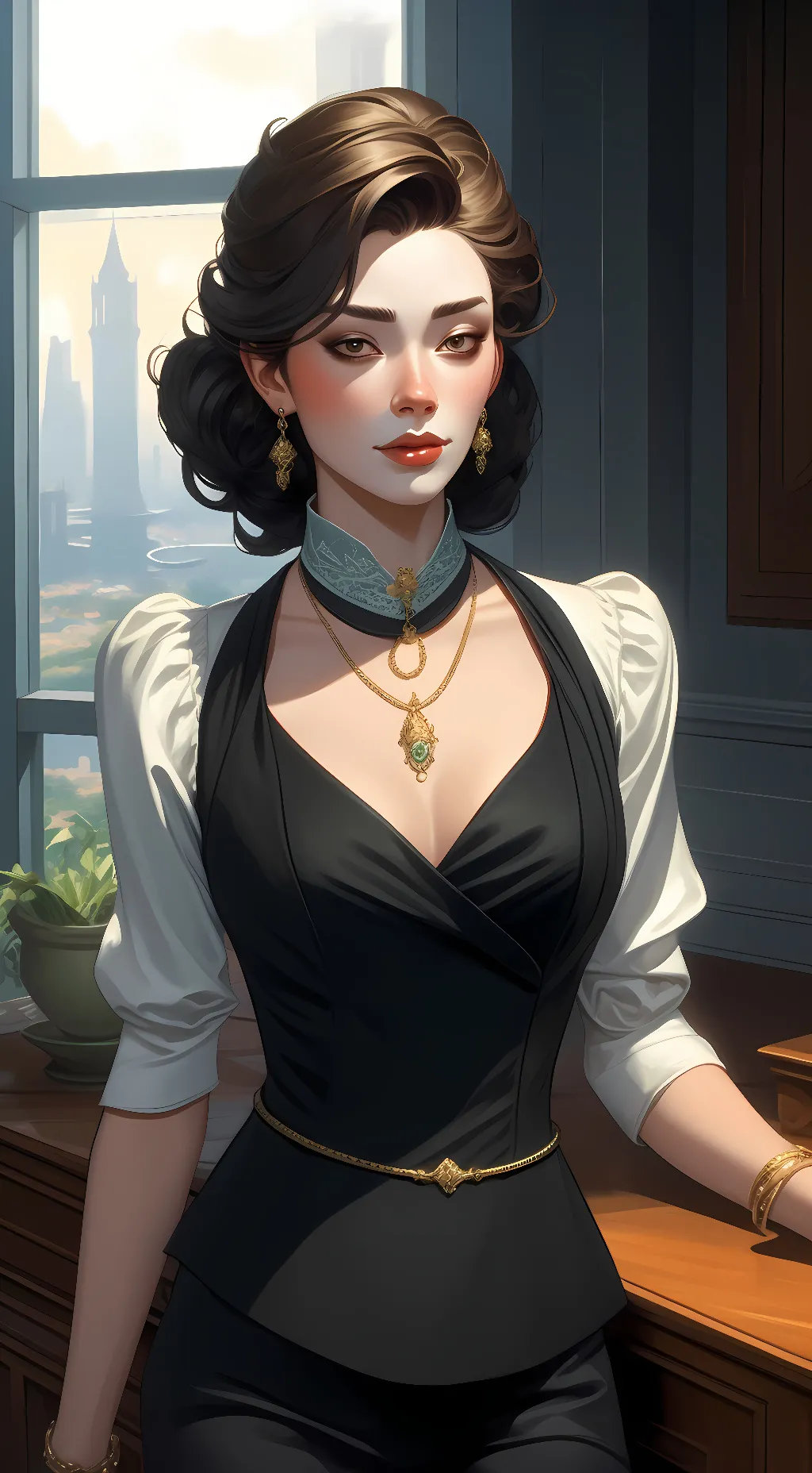 ai character: Carrie Manlluiy background