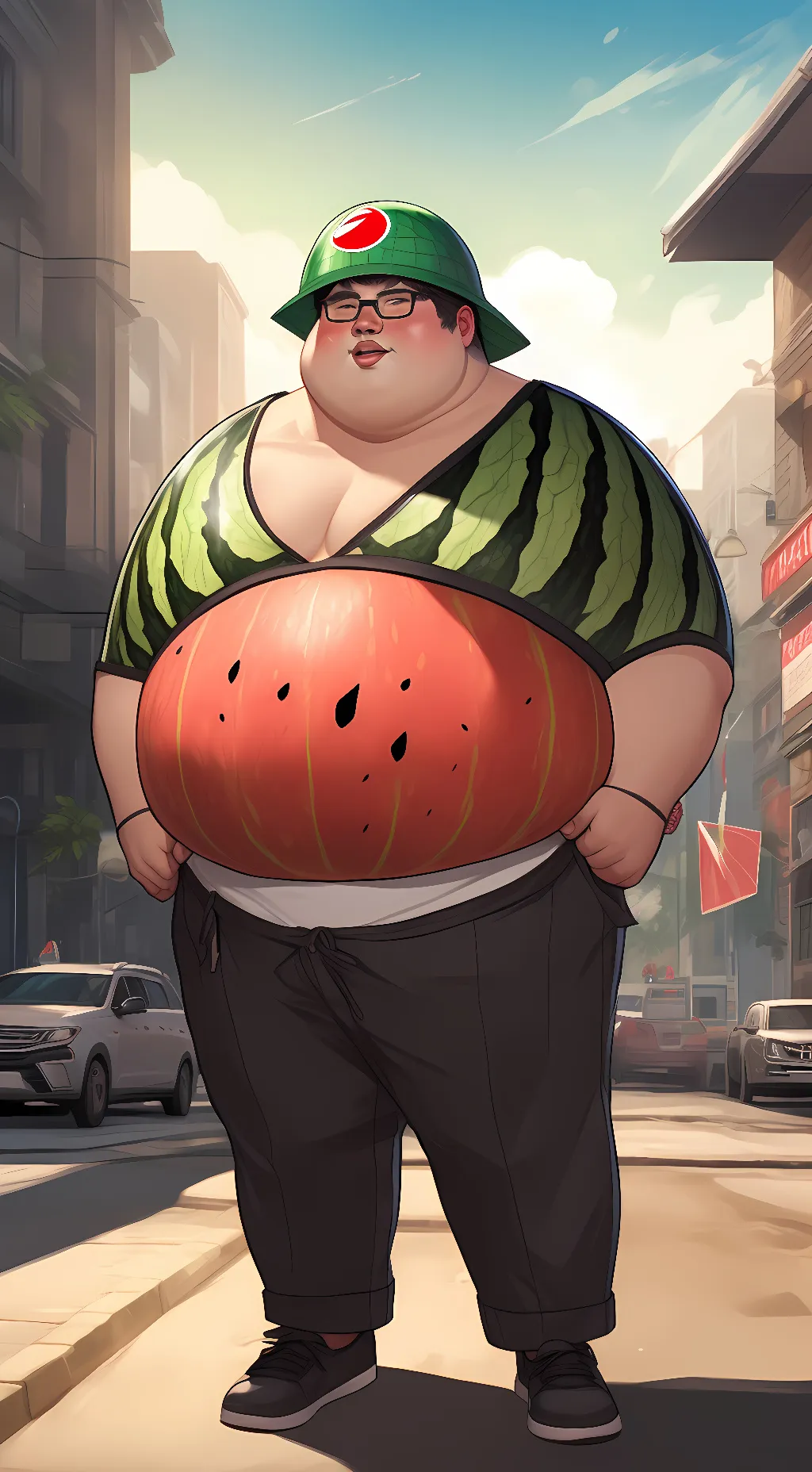 ai character: Melon man background