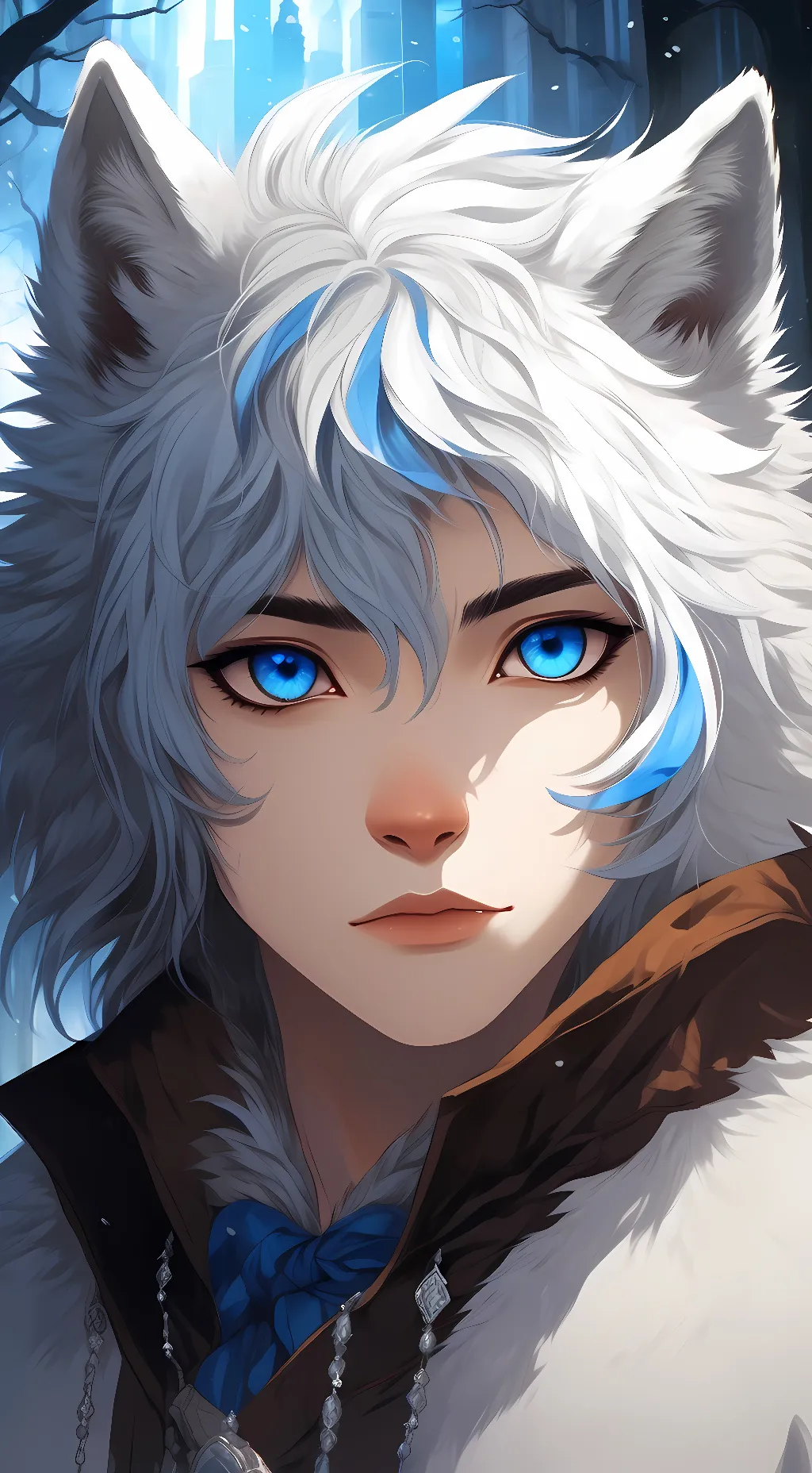 ai character: daria,wolf background