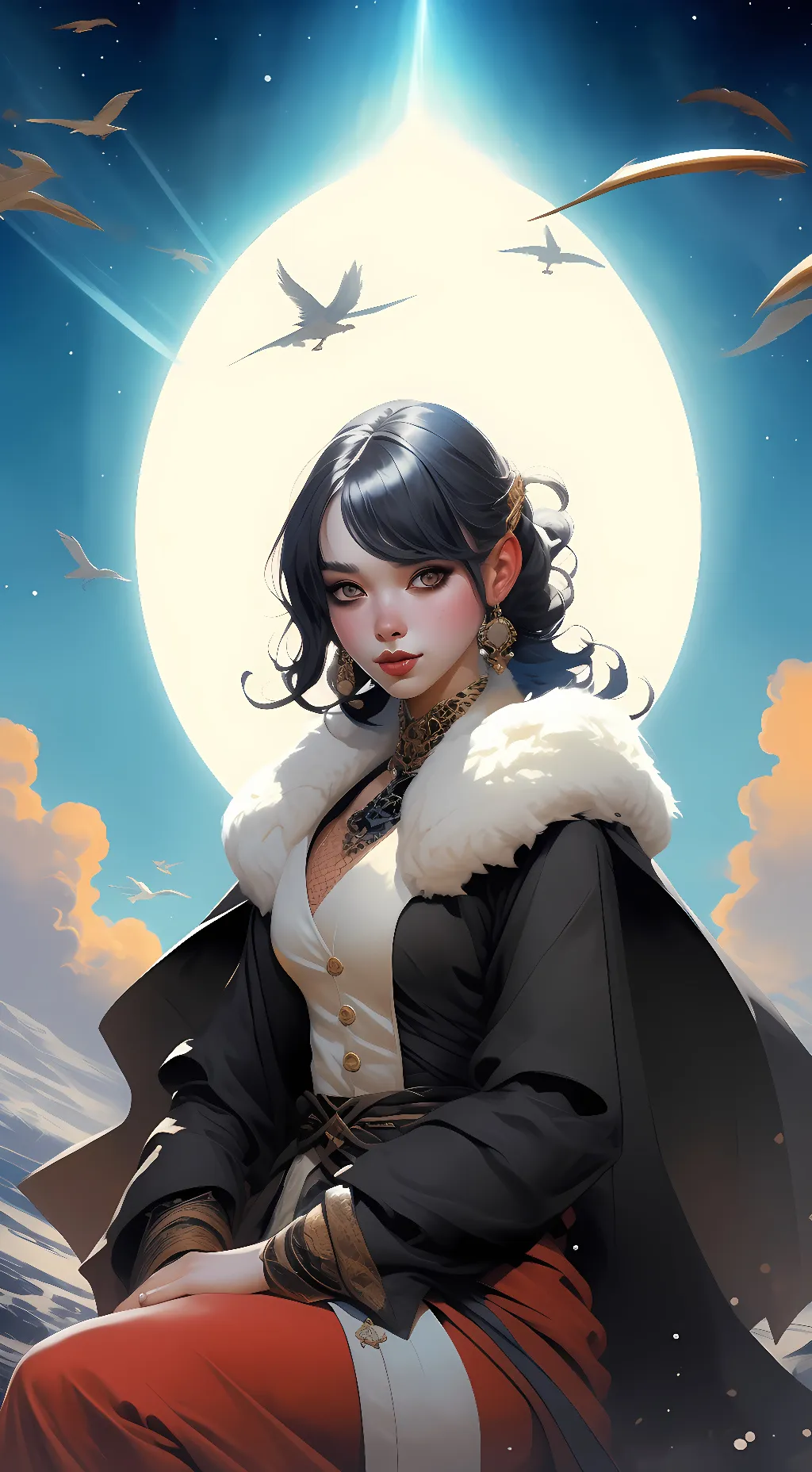 ai character: im autumn background