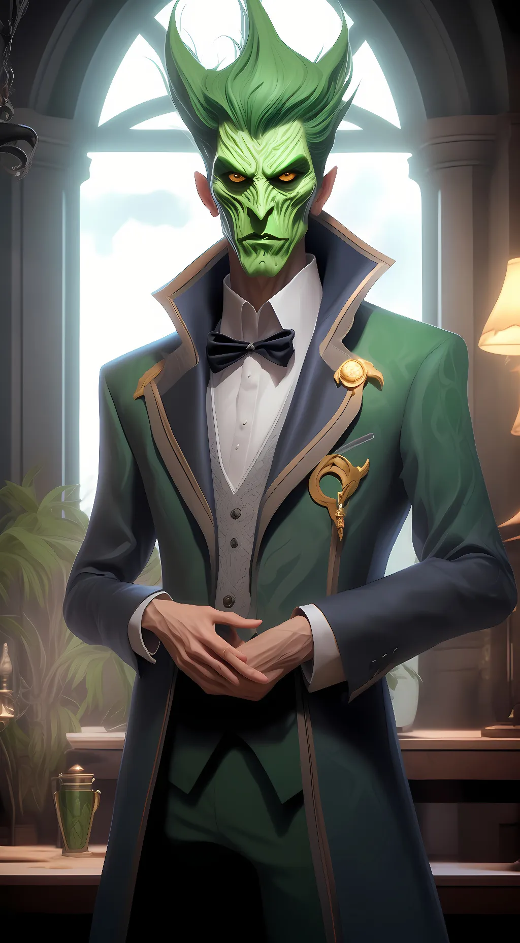 ai character: green background