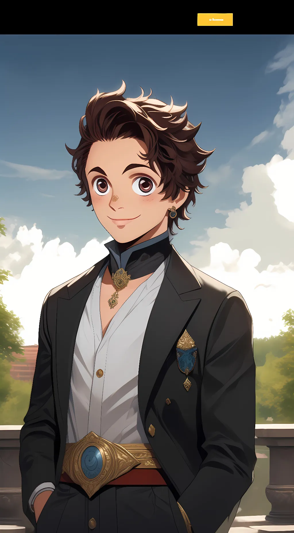 ai character: tanjiro  background