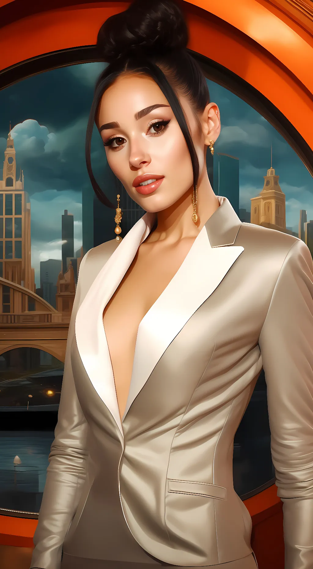 ai character: Ariana Grande background