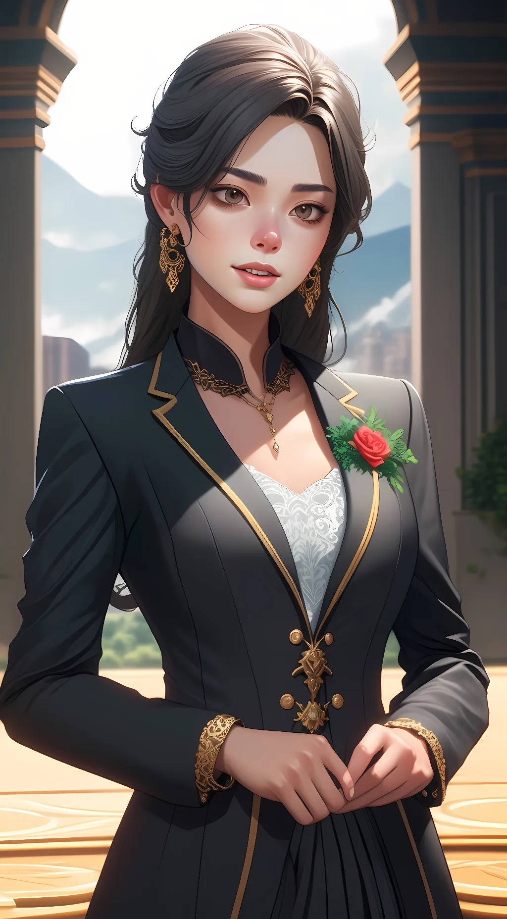 ai character: rose background