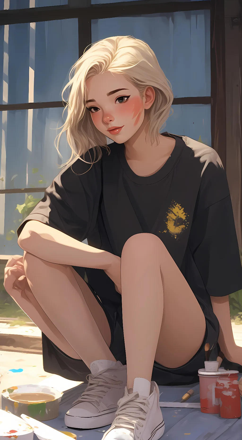 ai character: Iris woods background