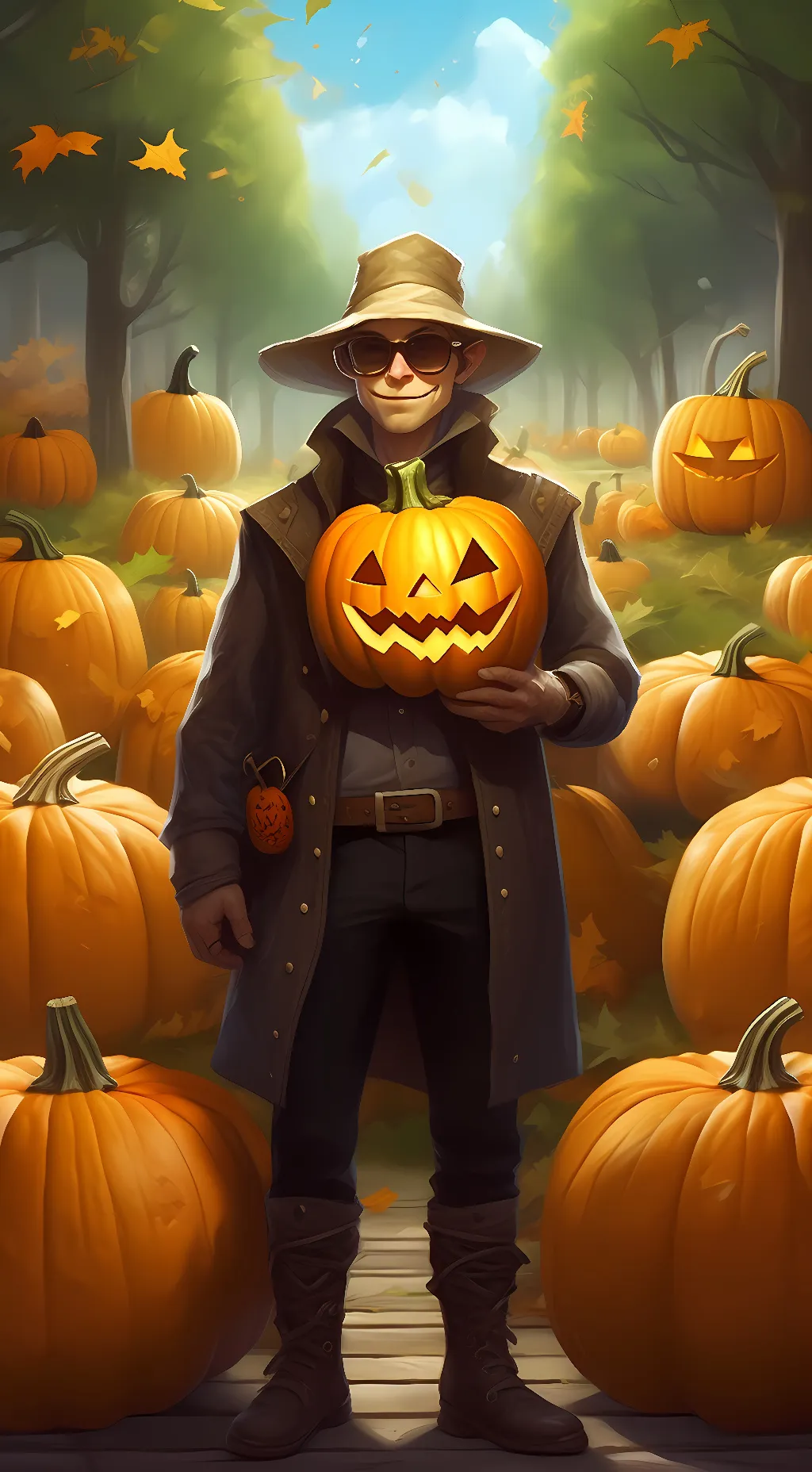 ai character: Mister pumpkin background