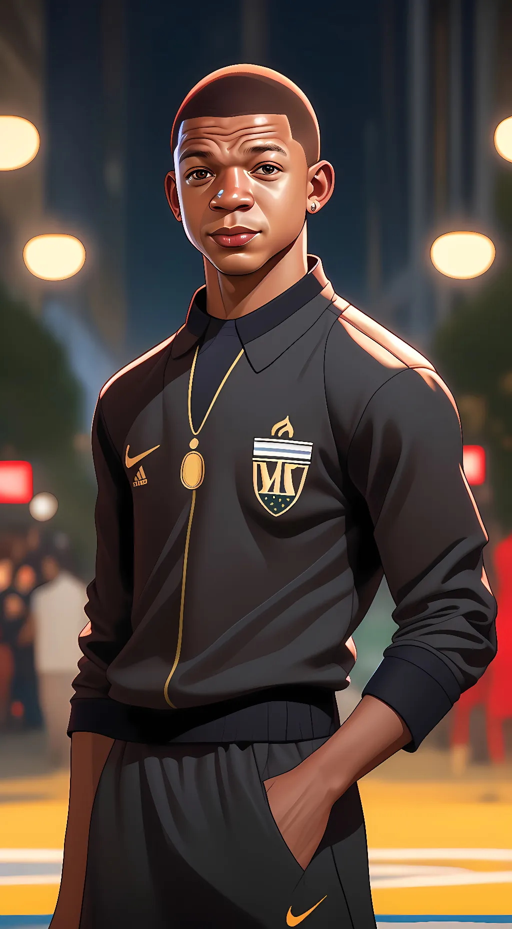 ai character: Killian Mbappe  background