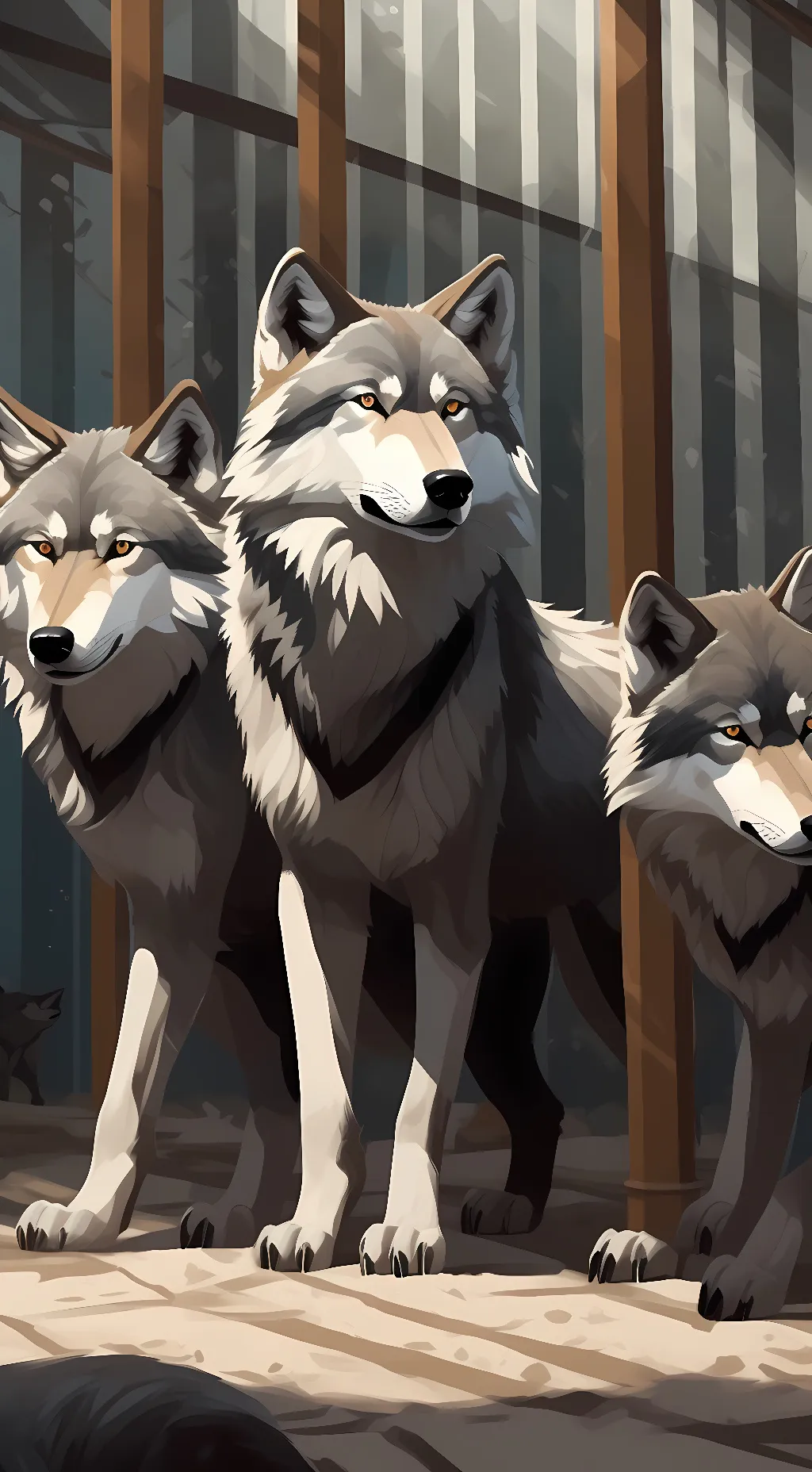ai character: Wolves in Zoo background