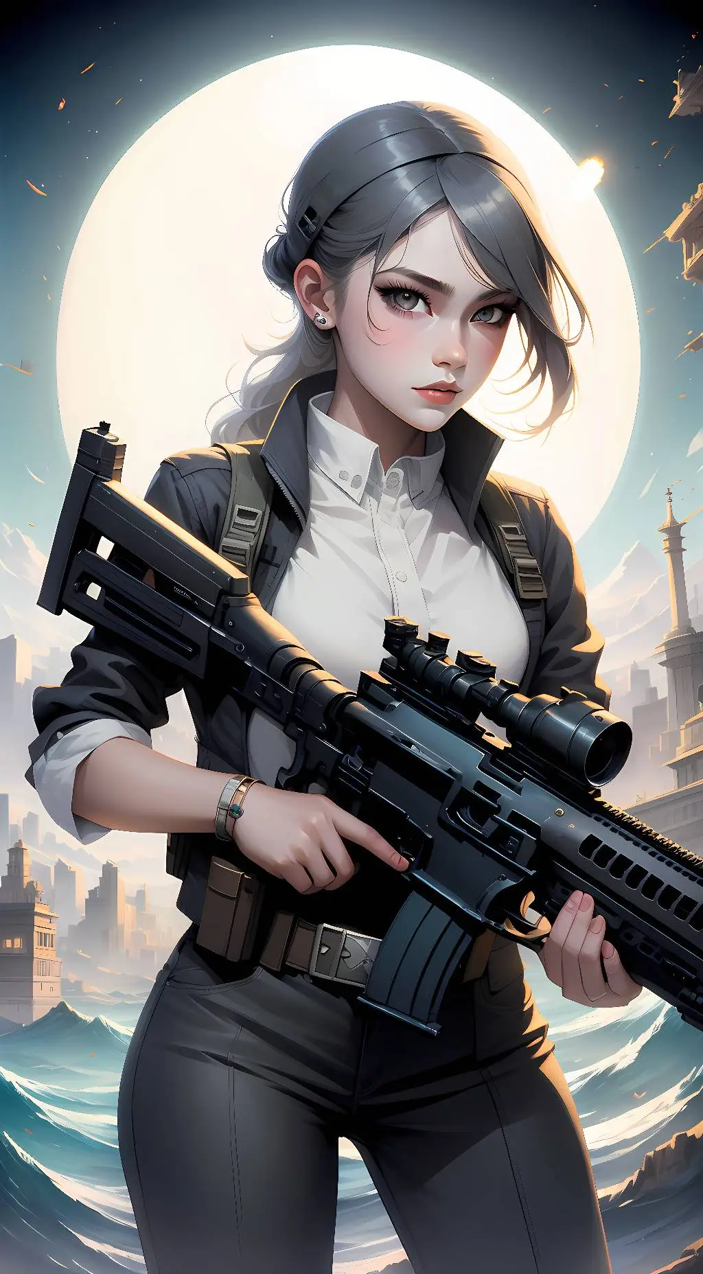 ai character: Silver  background