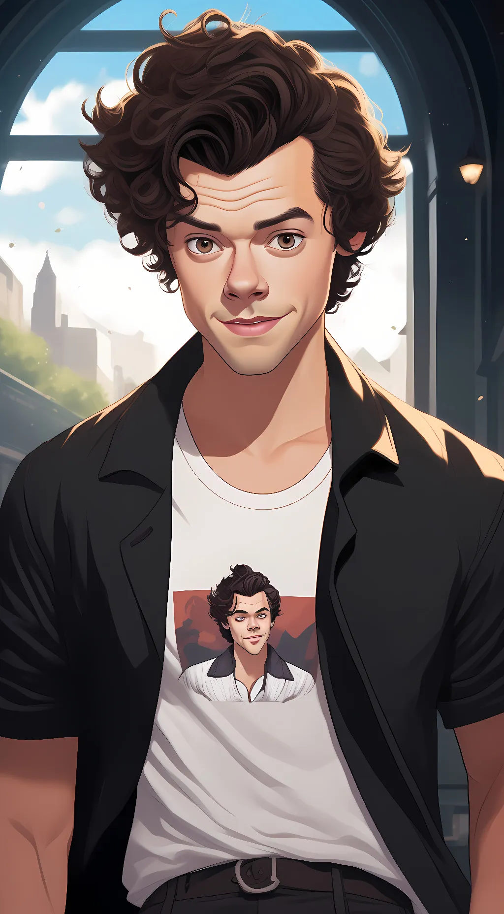 ai character: harry Styles background