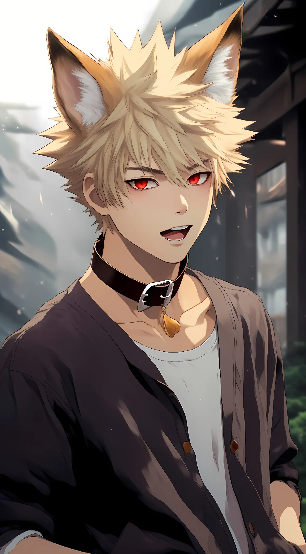 ai character: Katsuki Bakugou  background