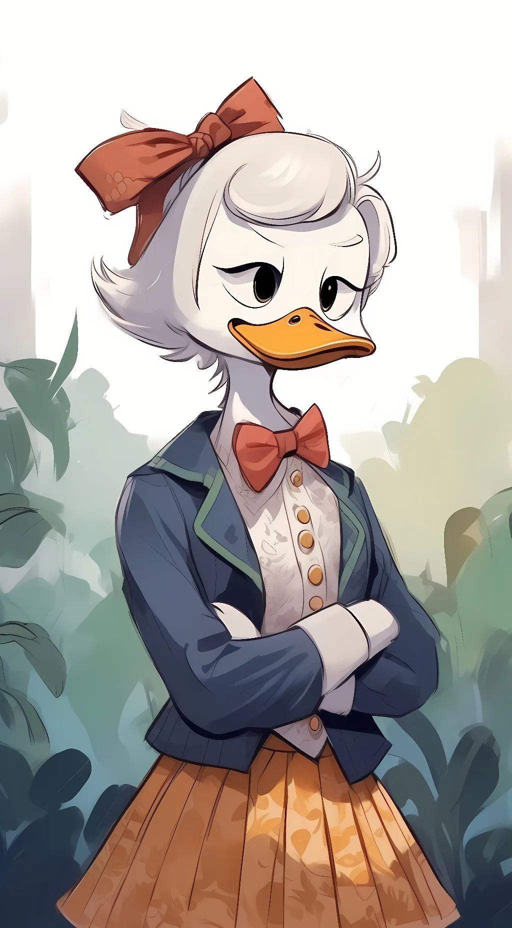 ai character: Webby Vanderquack  background