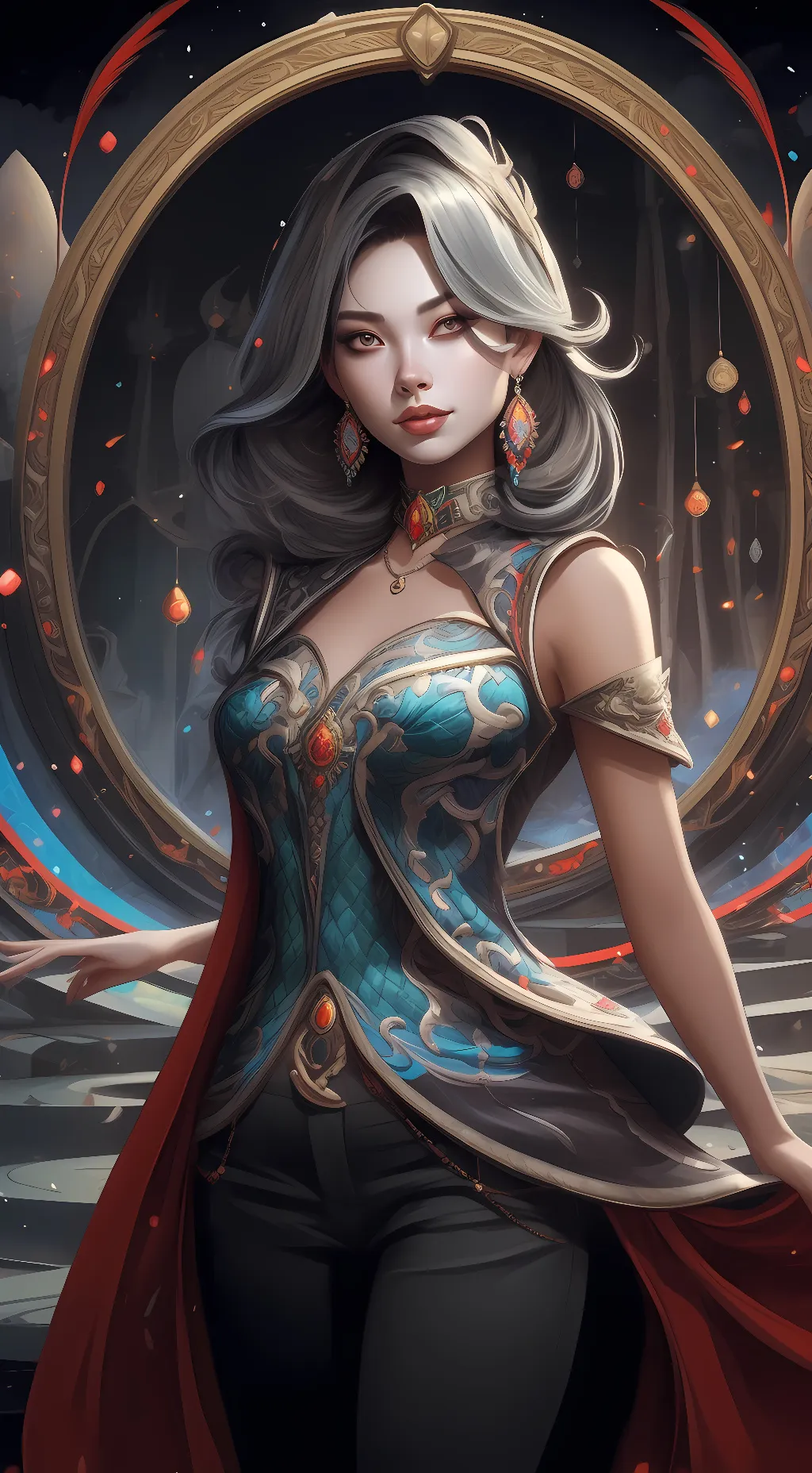 ai character: Leona  background