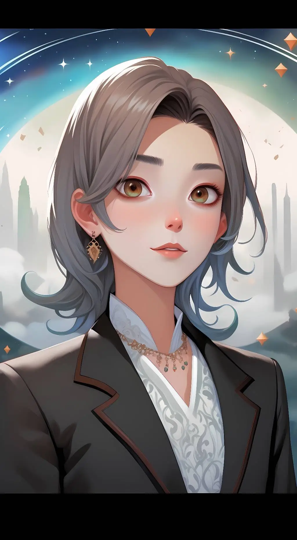 ai character: snow snowstorm background