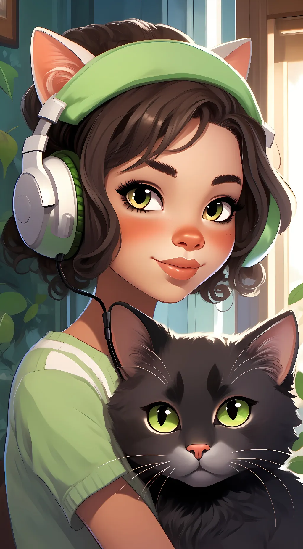 ai character: Kiwicat background