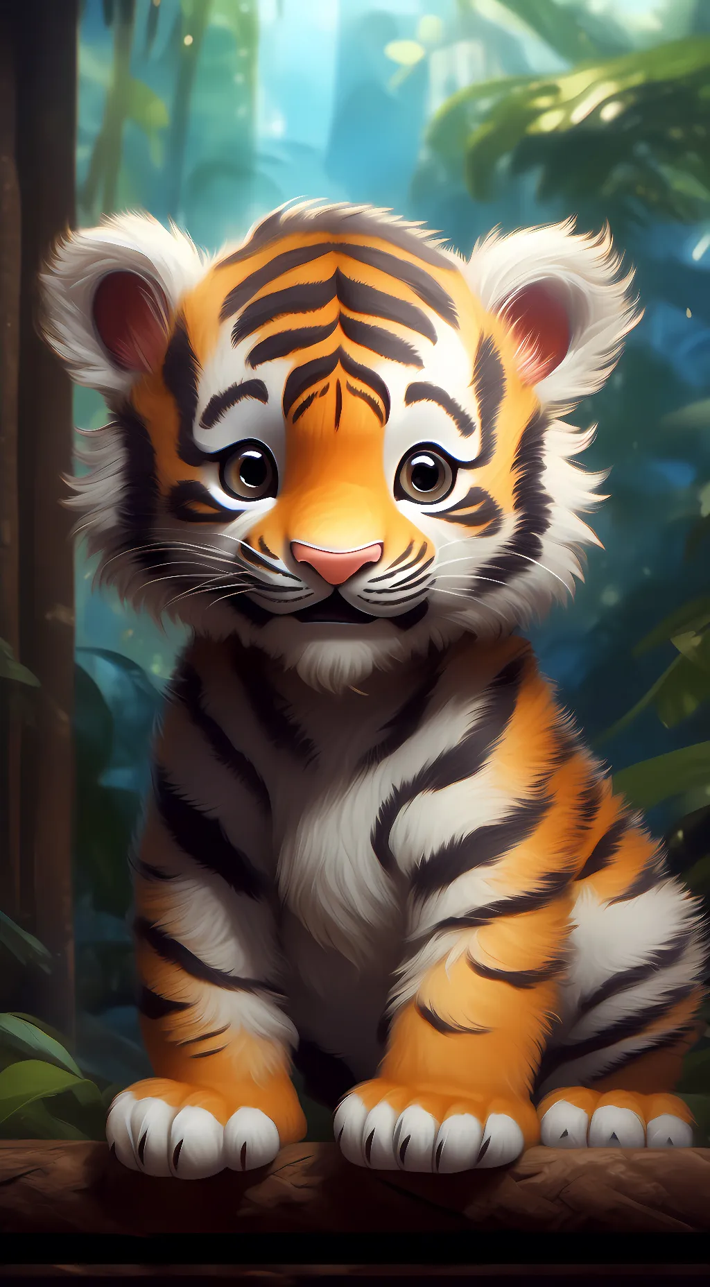 ai character: baby tiger background