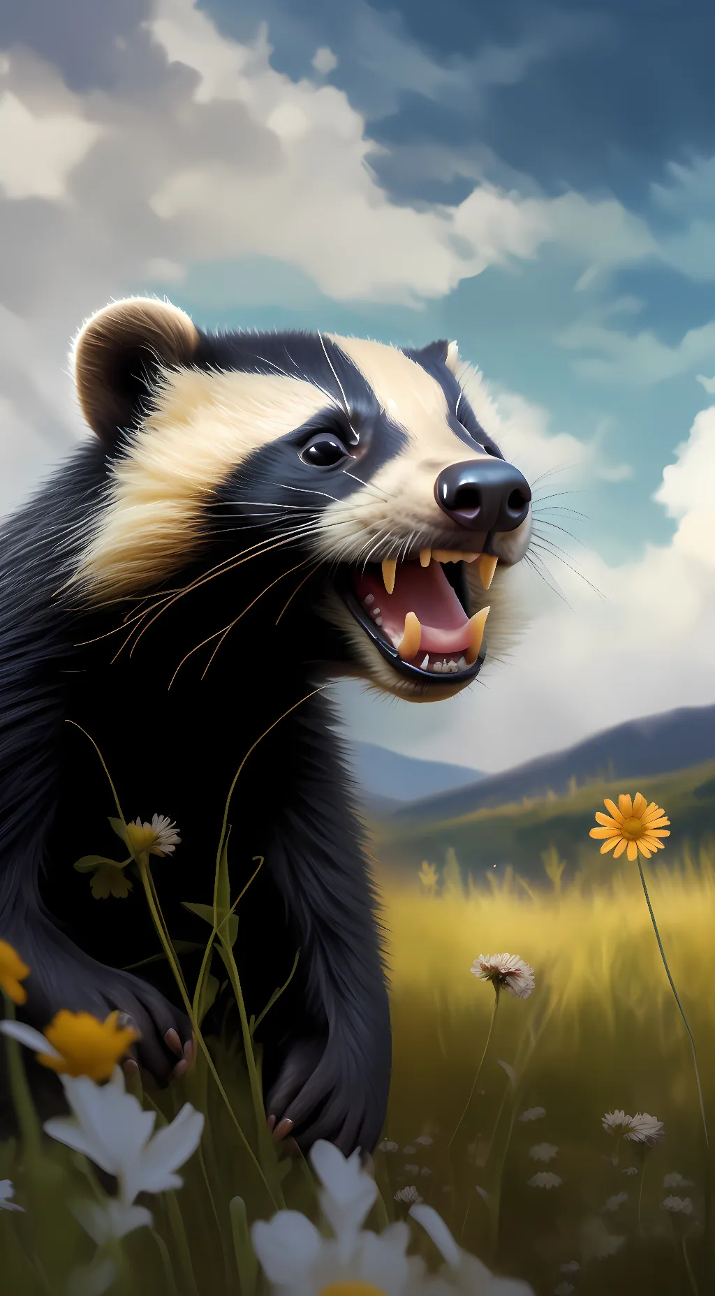 ai character: Honey Badger background