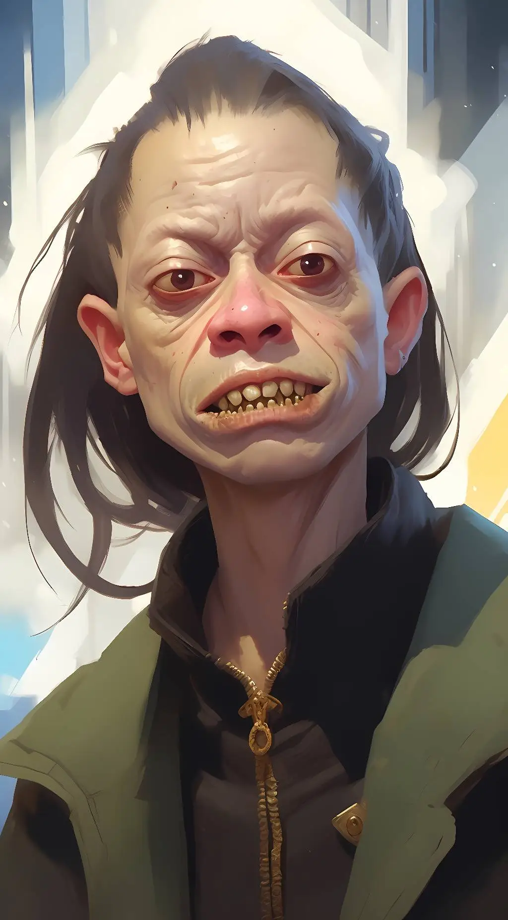 ai character: The man.  background