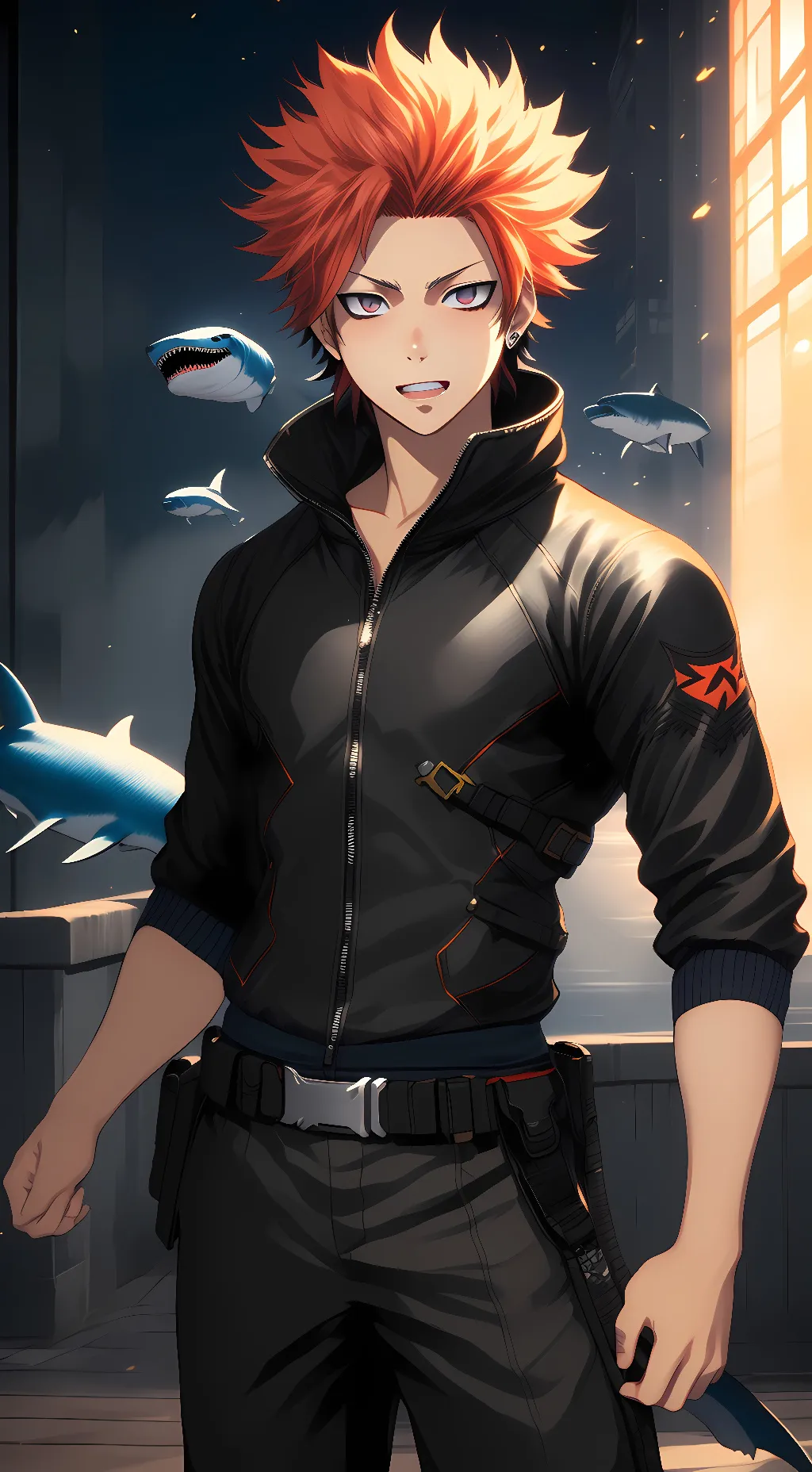 ai character: eijiro Kirishima background
