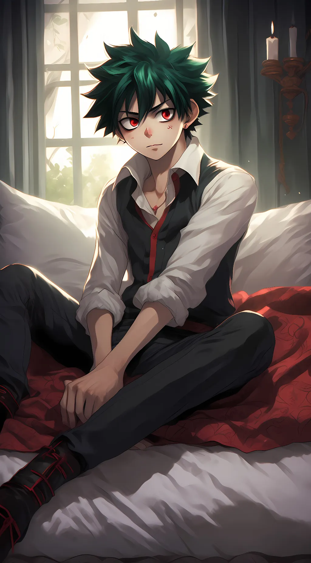 ai character: ~•Vampire Deku•~ background