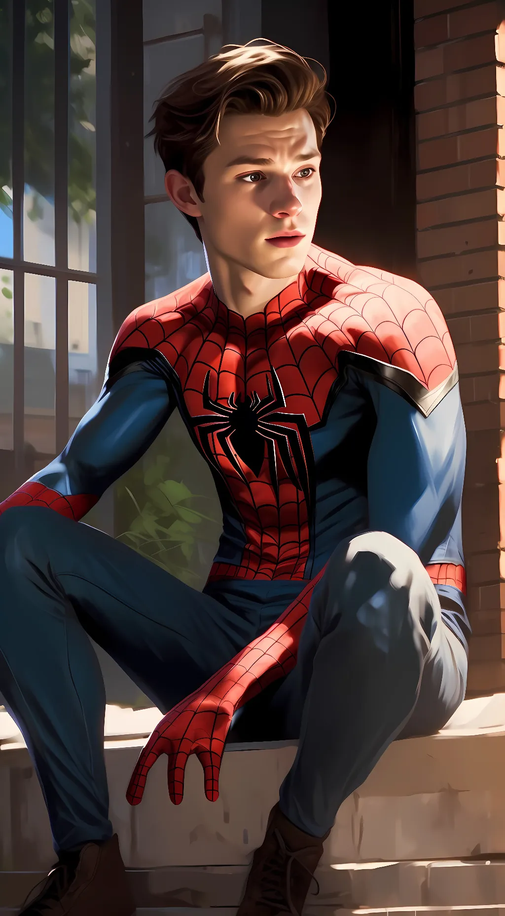 ai character: Peter Parker  background