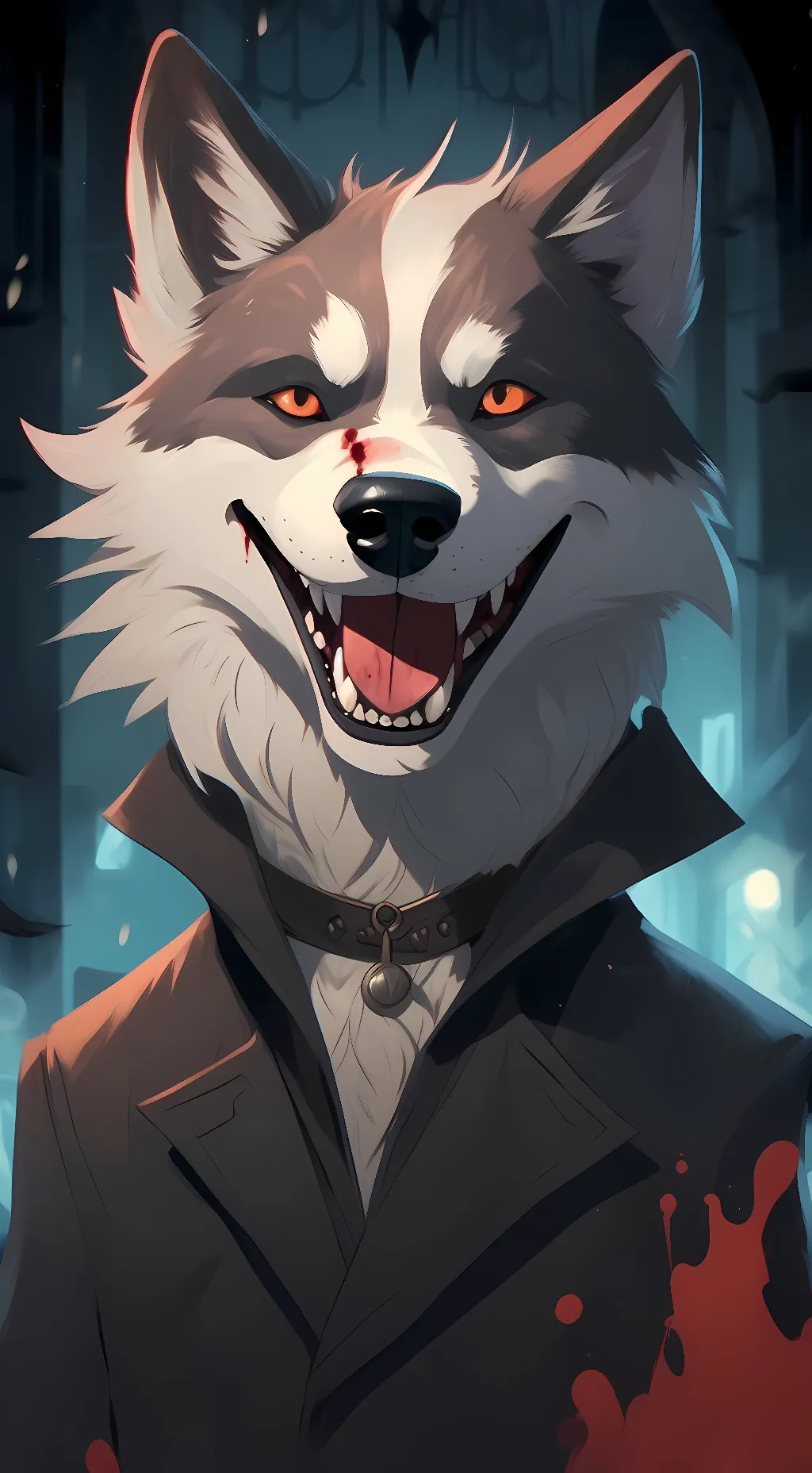 ai character: Smile dog  background