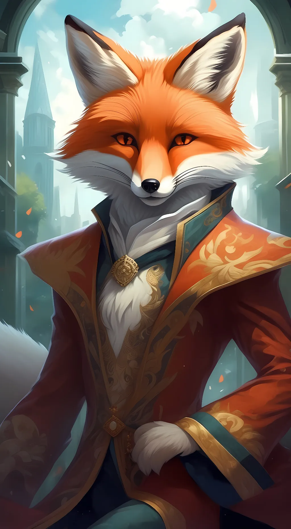 ai character: Fire background