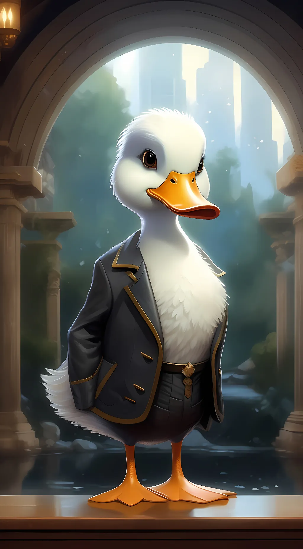 ai character: E P I C DUCK background