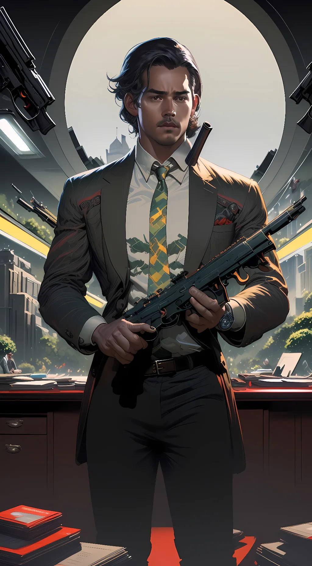 ai character: Frank Post background