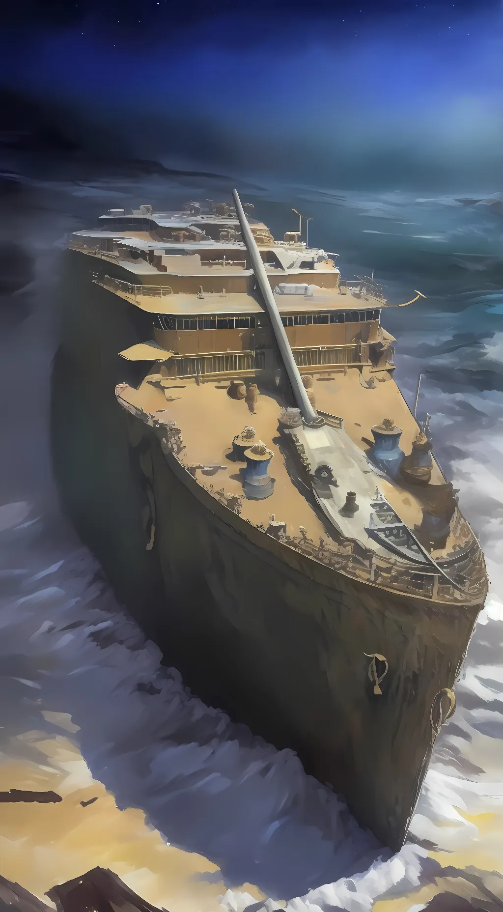 ai character: Titanic Wreck background