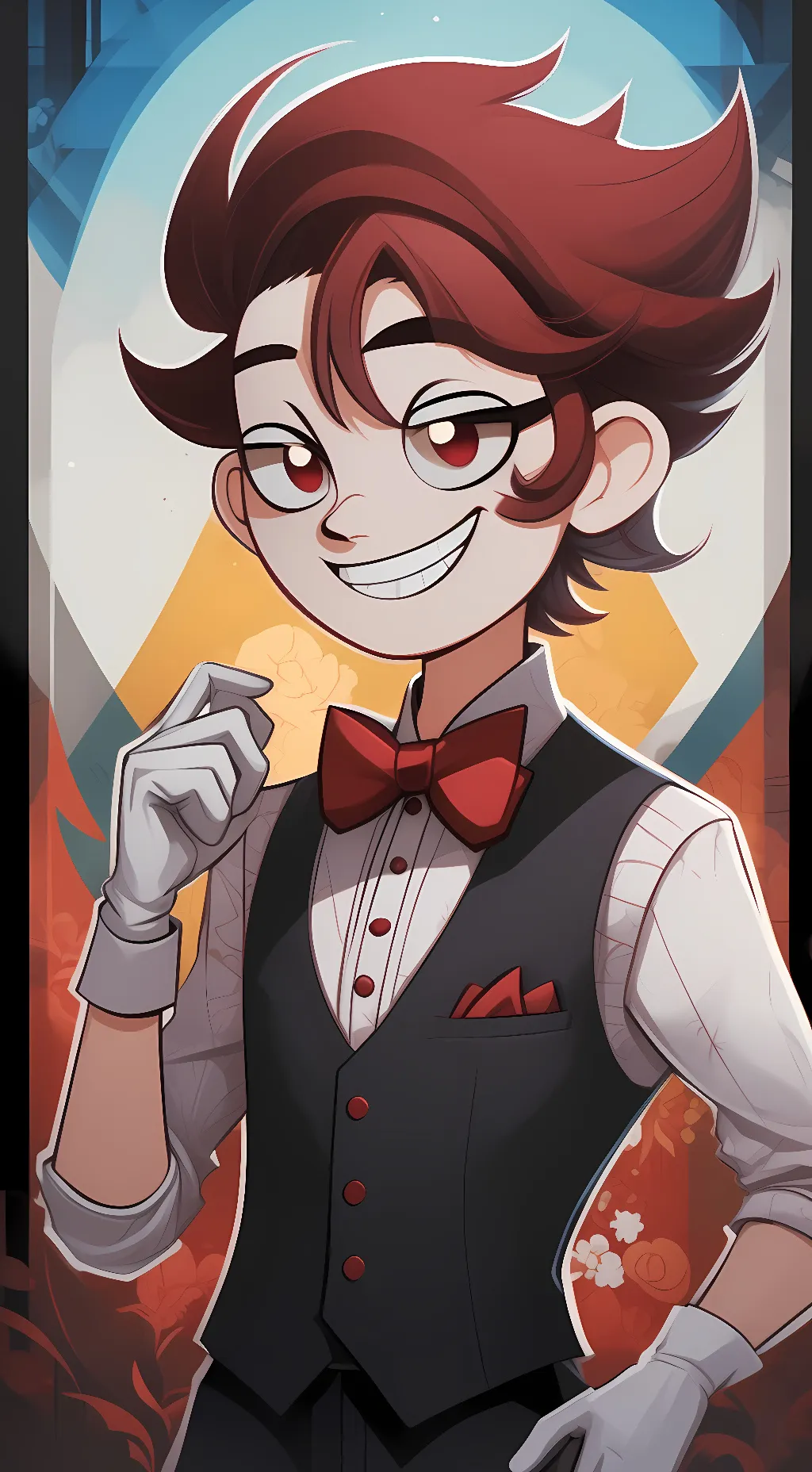 ai character: human cuphead  background