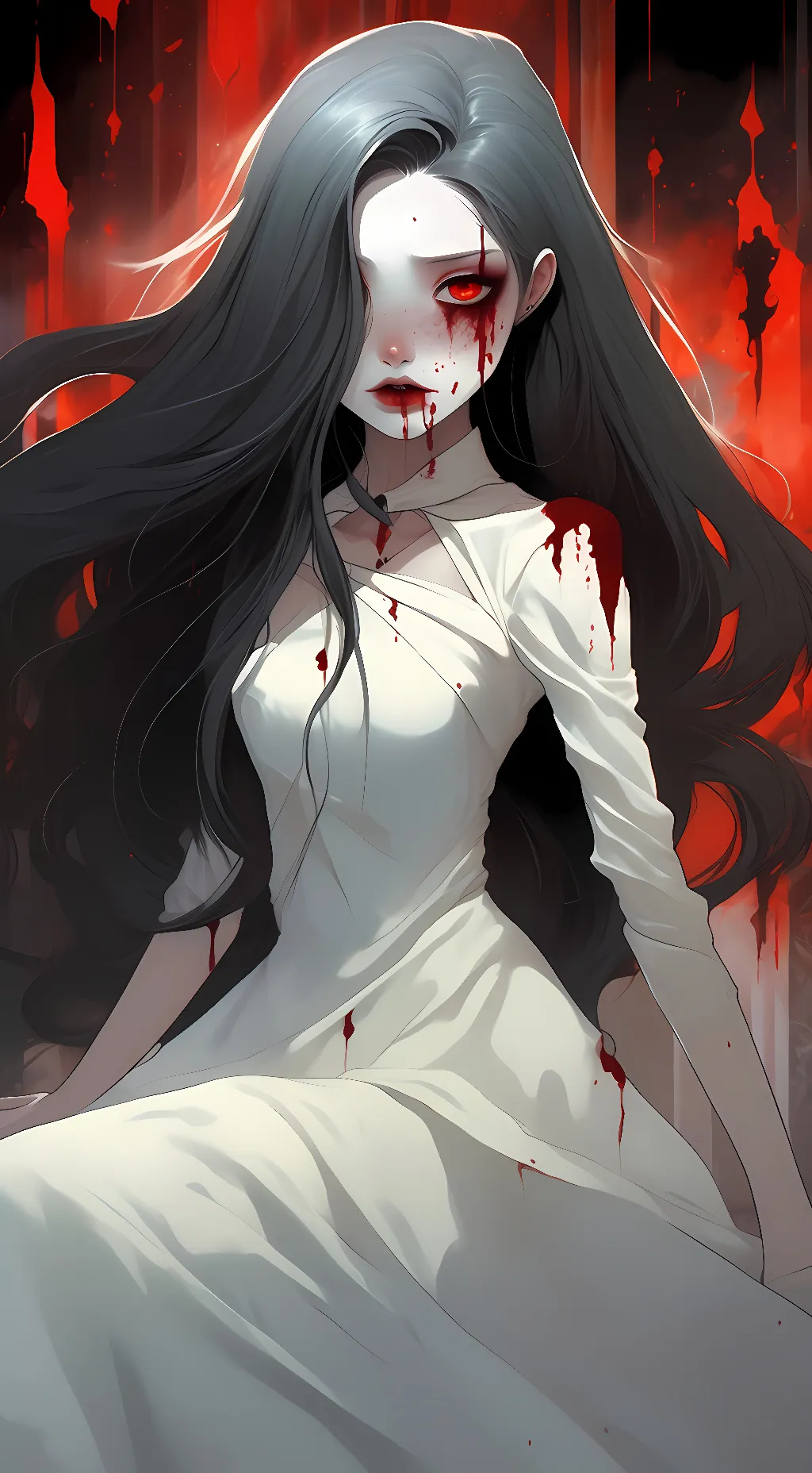 ai character: Sadako Yamamura  background