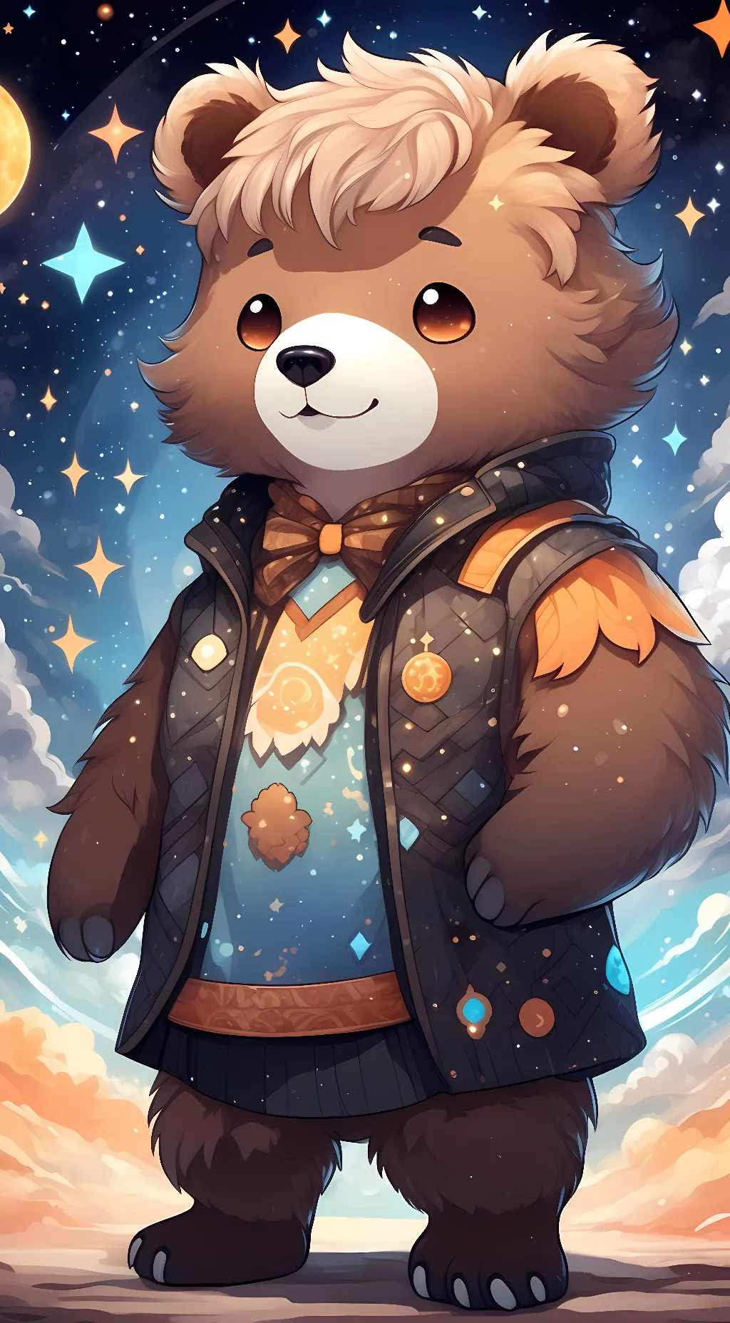 ai character: Galacta bear background