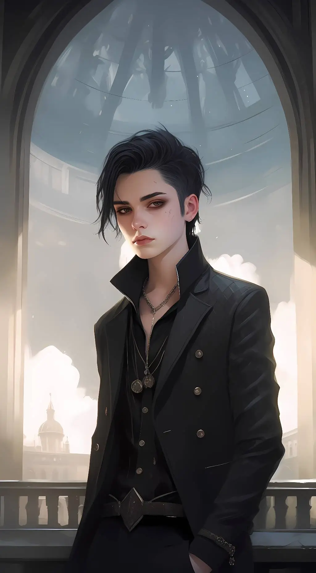 ai character: Blue background