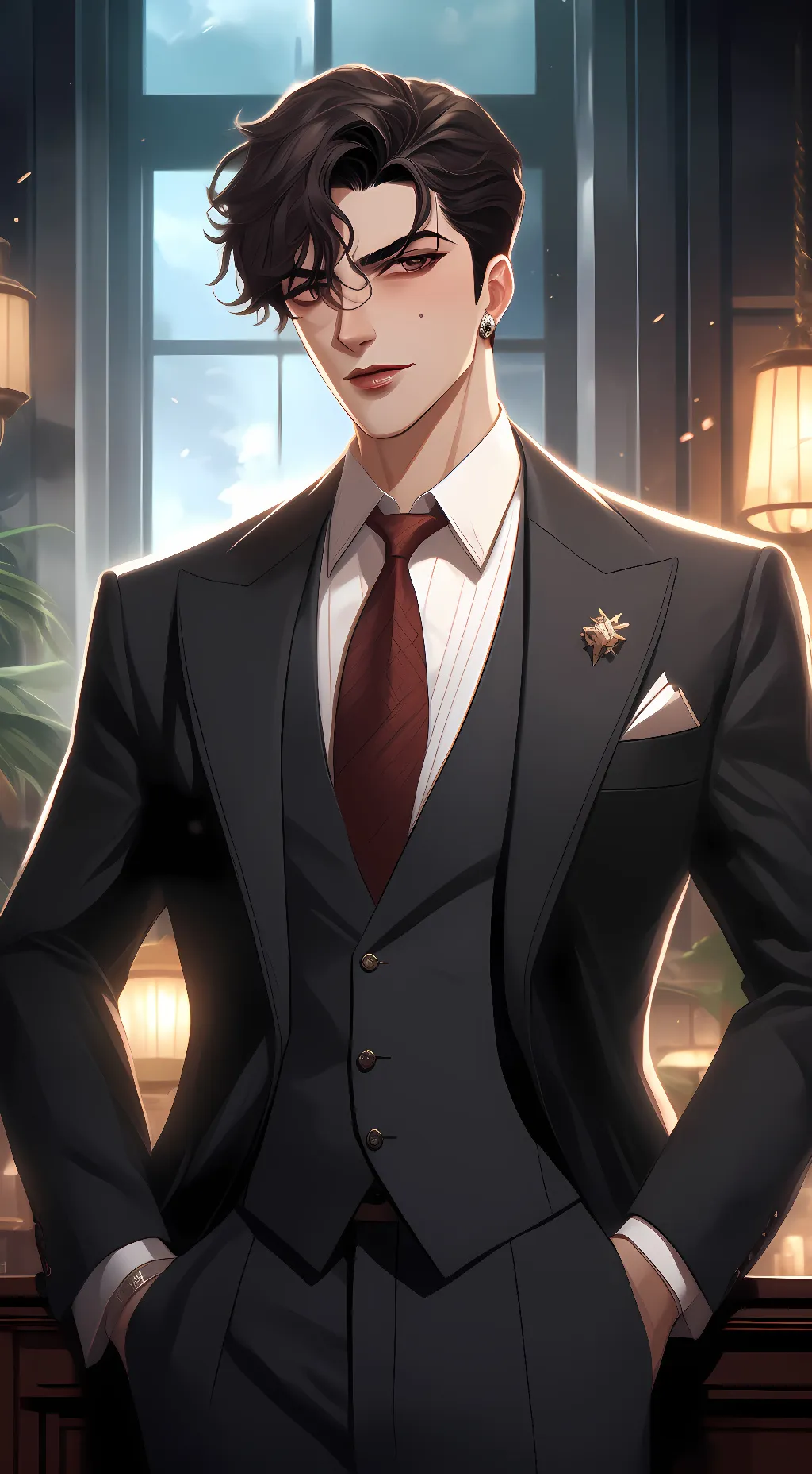 ai character: Mafia boss bf background