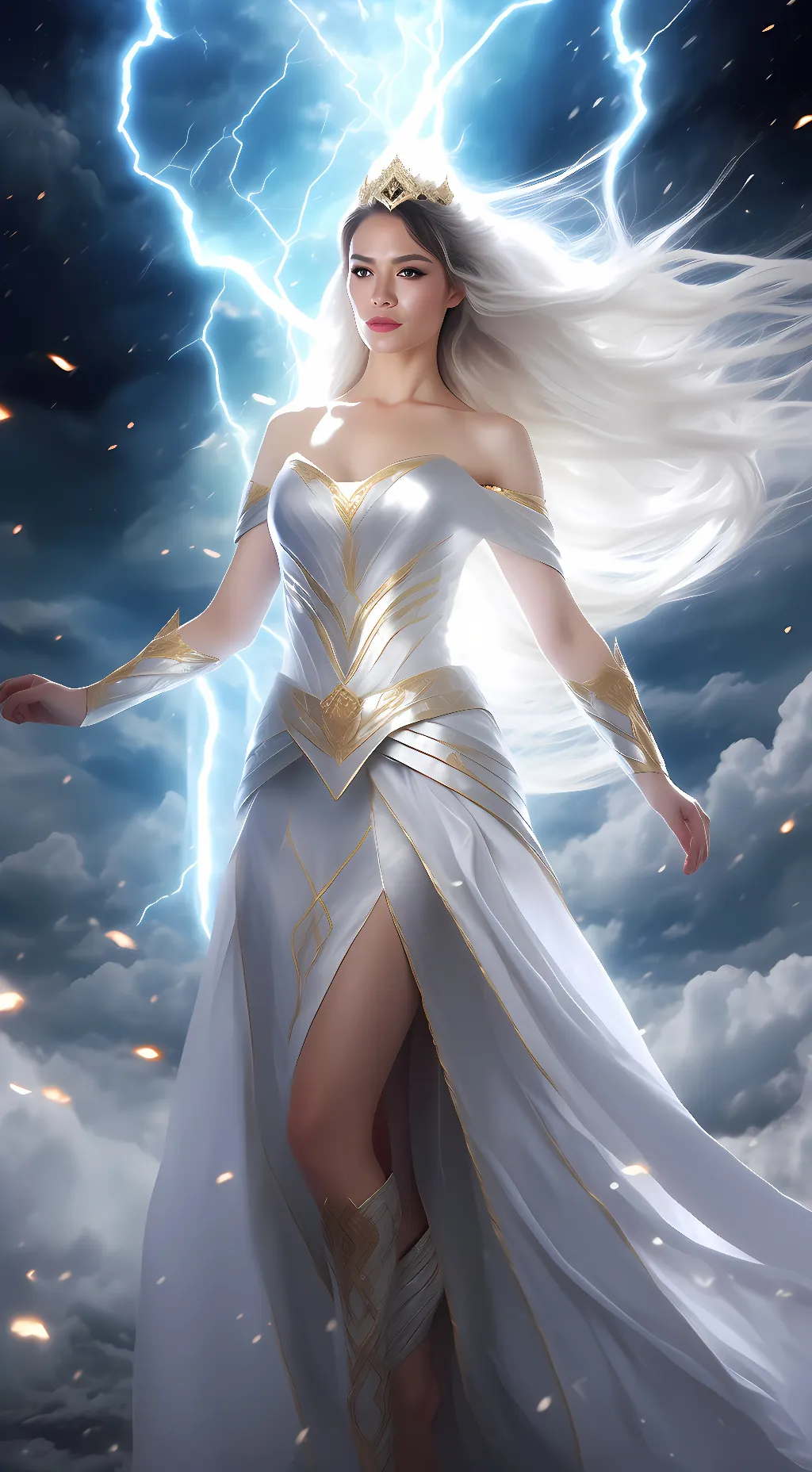 ai character: Lightning⚡Goddess background